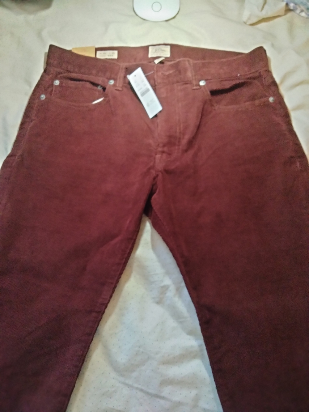 J. Crew Men's Corduroy Pants — Burgundy Straight Leg